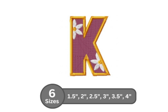 Daisy Joy Alphabet - K: A Versatile Embroidery Design