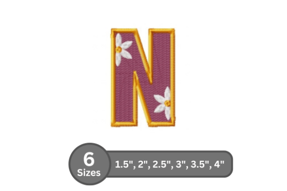 Daisy Joy Alphabet - N: A Stylish Embroidery Design