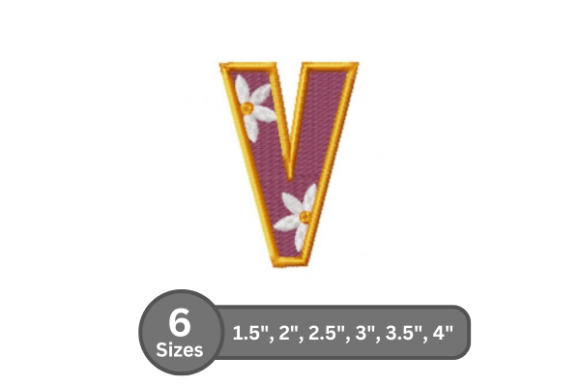 Daisy Joy Alphabet- V: A Versatile Embroidery Design