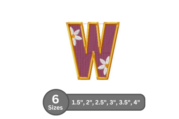Daisy Joy Alphabet- W: A Versatile Embroidery Design