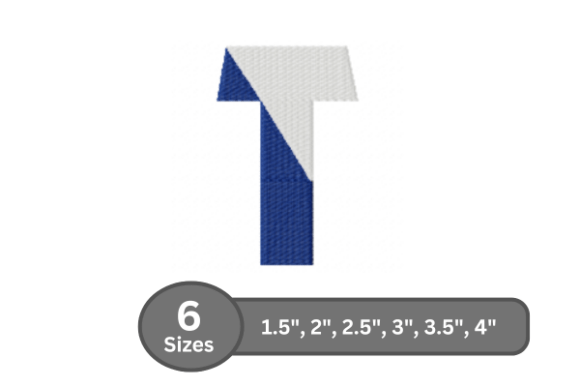 Twin Fill Alphabet -T: A Playful Embroidery Design